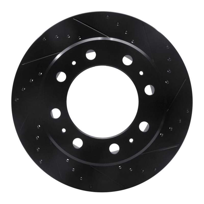 Dodge Ram 3500 Brake Rotor (1) - Rear Right - R1 Concepts - Drilled & Slotted - Black - `09-`25